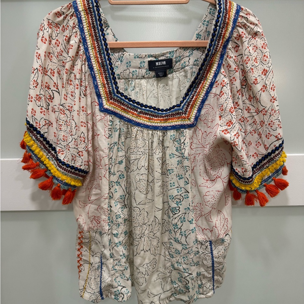 Maeve Multicolor Embroidered Women's Top
